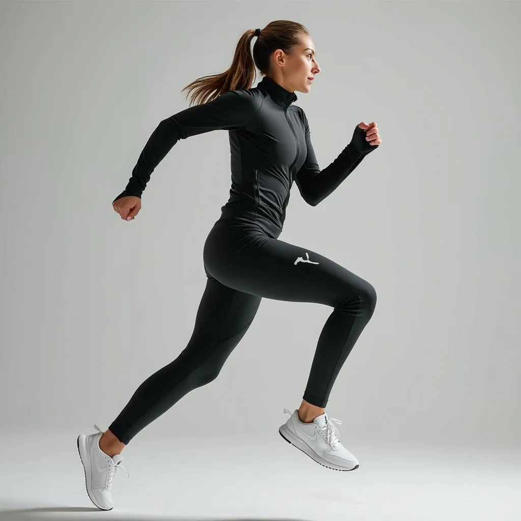 Atleta en movimiento con chándal TrackStyle